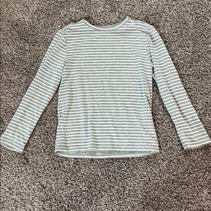 Little Sleepies Gray and White Striped Long Sleeve Tee